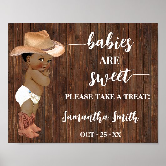 Baby's zijn Sweet Take Treat AA Cowboy Baby shower Poster (Voorkant)