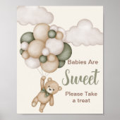 Baby's zijn Sweet Teddy Bear Boy ballonnen baby sh Poster (Voorkant)