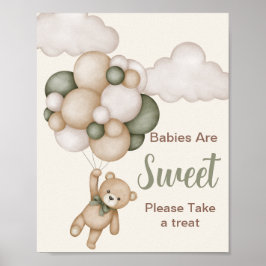 Baby's zijn Sweet Teddy Bear Boy ballonnen baby sh Poster