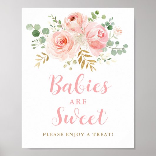 Baby's zijn zoet, alsjeblieft een Treat Sign. Poster (Voorkant)