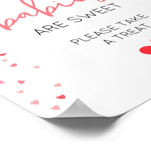 Baby's zijn zoet Baby shower teken digitaal of pri Poster (Hoek)