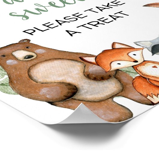 Baby's zijn zoet en nemen een traktatie-boor-teken poster (Hoek)