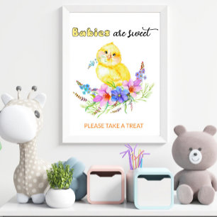 Baby's zijn zoet en nemen een traktatie poster