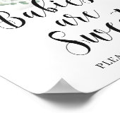 Baby's zijn zoet gebarentaal, olifant, groene euca poster (Hoek)