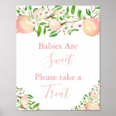 Baby's zijn zoet, neem een Baby shower, perziken Poster (Voorkant)