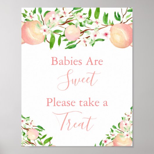Baby's zijn zoet, neem een Baby shower, perziken Poster (Voorkant)