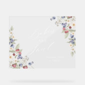 Baby's zijn zoet Neem een traktatie bessen & bloem Acryl Bord (Voorkant)