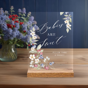 Baby's zijn zoet Neem een traktatie bessen & bloem Acryl Bord