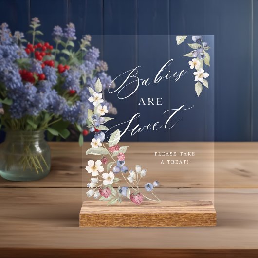 Baby's zijn zoet Neem een traktatie bessen & bloem Acryl Bord