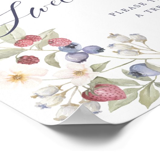 Baby's zijn zoet Neem een traktatie bessen & bloem Poster (Hoek)