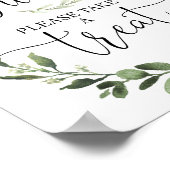 Baby's zijn zoet, neem een traktatie-groen teken. poster (Hoek)