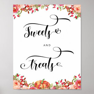 Baby's zijn zoet Neem een traktatie Herfst pompoen Poster