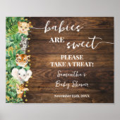 Baby's zijn zoet Neem een traktatie Safari Rustic  Poster (Voorkant)