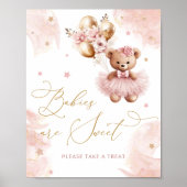 Baby's zijn zoet, neem een traktatie teddybeer poster (Voorkant)
