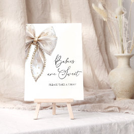 Baby's zijn zoet Neem een traktatie witte parel bo Poster