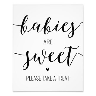 Baby's zijn zoet Neem een Treat Baby shower Teken Foto Afdruk