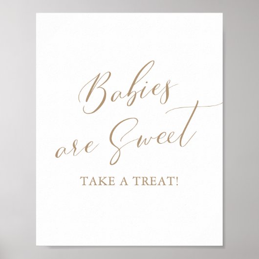 Baby's zijn zoet Neem een Treat Baby shower Teken Poster (Voorkant)