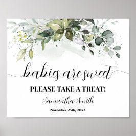 Baby's zijn zoet Neem een Treat Greenery Shower Si Poster