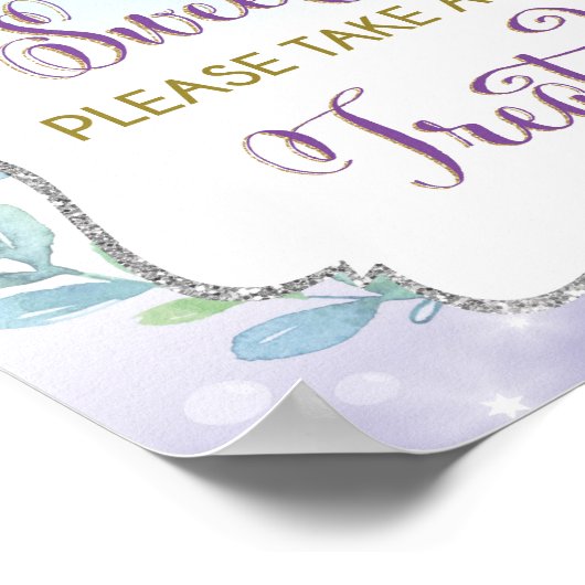 Baby's zijn zoet Neem een Treat Mermaid Party Deco Poster (Hoek)