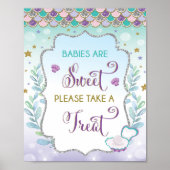 Baby's zijn zoet Neem een Treat Mermaid Party Deco Poster (Voorkant)