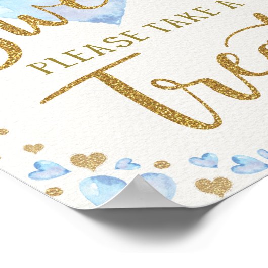 Baby's zijn zoet Neem een Treat roze zilveren hart Poster (Hoek)