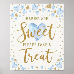Baby's zijn zoet Neem een Treat roze zilveren hart Poster