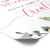 Baby's zijn zoet roze perzik bloemig baby shower poster (Hoek)