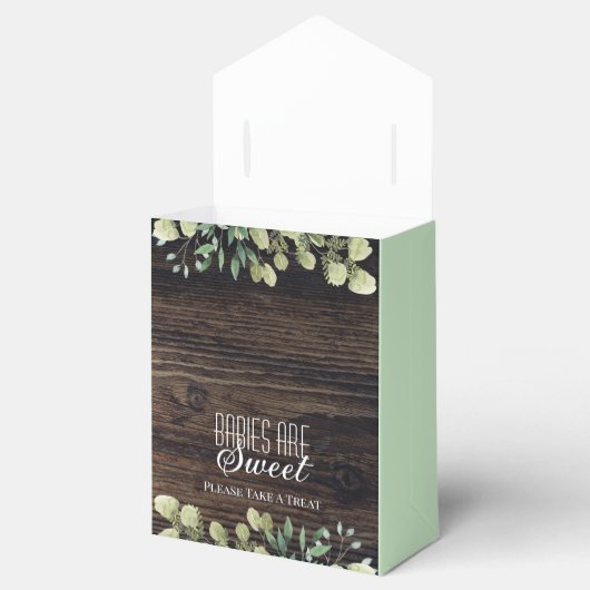"Baby's zijn zoet" Rustisch Baby shower Bedankdoosjes (Geopend)