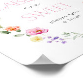 Baby's zijn zoet Wildflower Pink Bow baby shower Poster (Hoek)