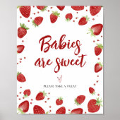 Baby's zijn zoete aardbeien Baby shower teken Poster (Voorkant)