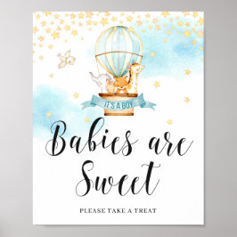 Baby's zijn zoete Baby showers hete luchtballon Poster