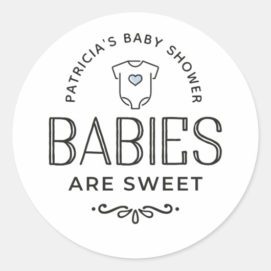 Baby's zijn zoete Baby showers pastel Blue Boy Ronde Sticker (Voorkant)