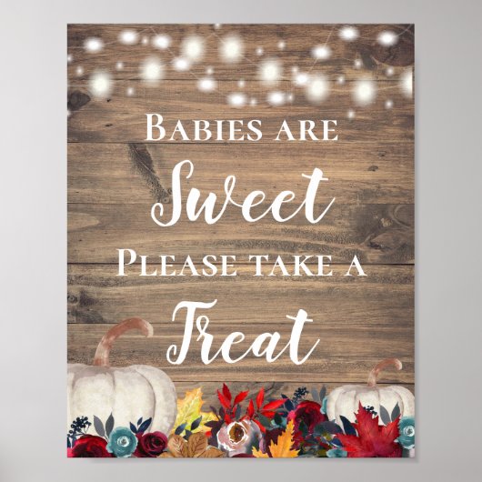 Baby's zijn zoete bijtende pompoen Thanksgiving Poster (Voorkant)