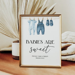 Baby's Zijn Zoete Denim Blauwe Spijkerbroek Baby S Poster