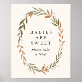 Baby's zijn zoete elegante Herfst met Baby shower Poster