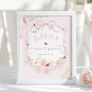 Baby's zijn zoete liefdeskever Wilde bloem baby sh Poster