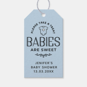 Baby's zijn zoete pasteelblauw Baby shower jongen Cadeaulabel