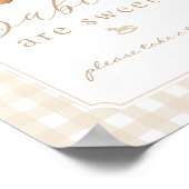 Baby's zijn zoete teddybeer neutrale gingham poster (Hoek)