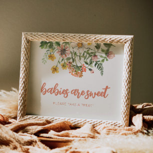 Baby's zijn zoete wilde bloem teken poster