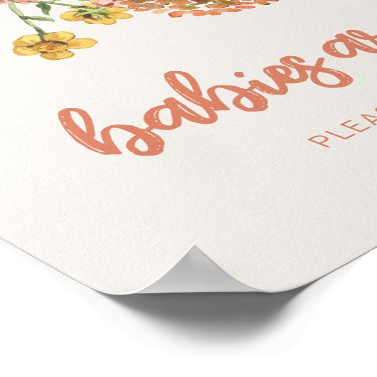 Baby's zijn zoete wilde bloem teken poster (Hoek)