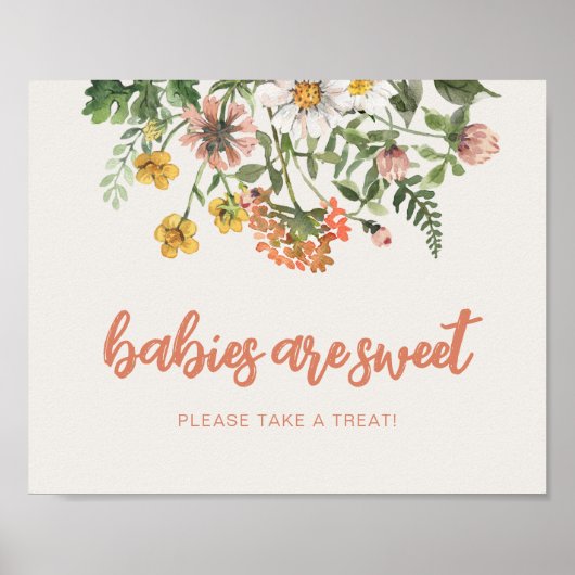 Baby's zijn zoete wilde bloem teken poster (Voorkant)