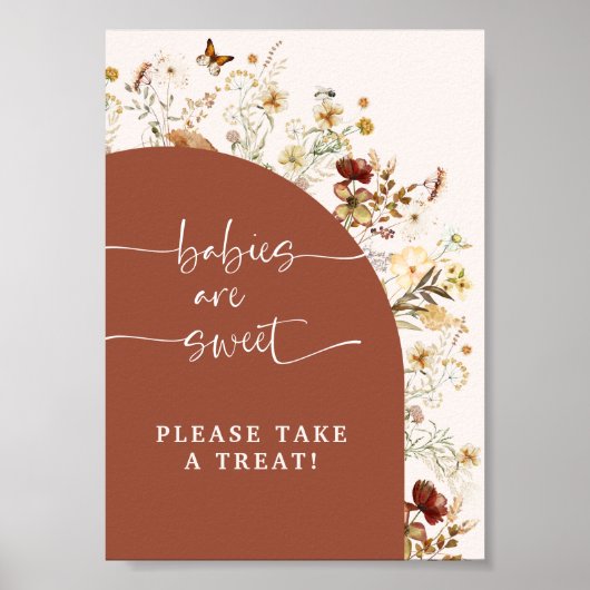 Baby's zijn zoete wilde bloemen | Shower Favors-te Poster (Voorkant)