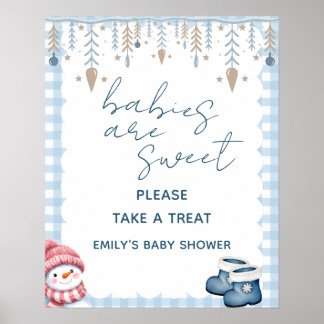 Baby's Zijn Zoete Winter Baby Shower Treat Bord Poster