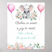 Baby's zo lief trakteren Baby olifant dessert Poster (Voorkant)