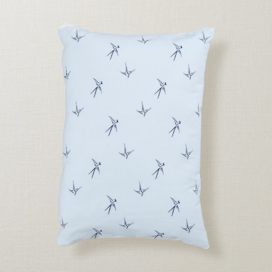 Baby's: Zwaluwen/Blauw (AP.SW.B.) - Accent Kussen (Achterkant (Verticaal))
