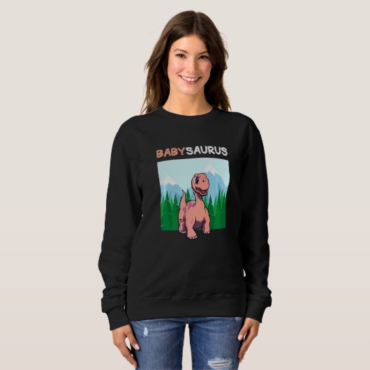 Babysaurus Dinosaur Cute Kiddo Apatosaurus 2 Trui (Voorkant volledig)