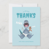 Babysaurus T-rex Blauw Bedankkaart (Voorkant)