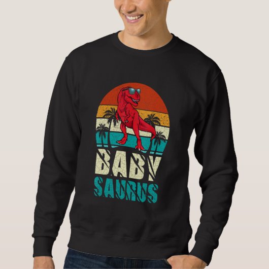 Babysaurus T Rex Dinosaur Baby Saurus Matching Fam Trui (Voorkant)