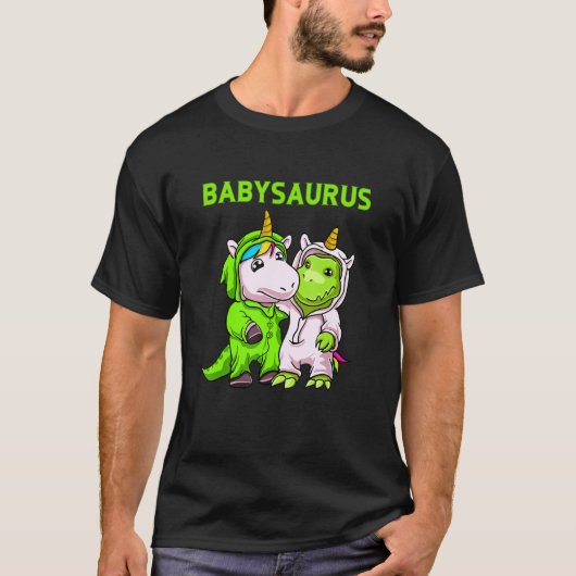Babysaurus vader met Baby zoon of dochter T-shirt (Voorkant)