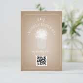 Babyschaatsen Geïnspireerde Mason Jar QR-code RSVP Kaartje (Staand voorkant)